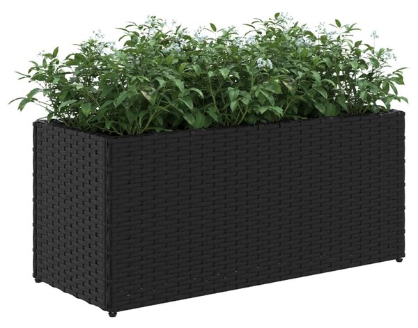 Zahradní truhlíky se 2 květináči 2 ks černé 72 x 30 x 32 cm 3210528
