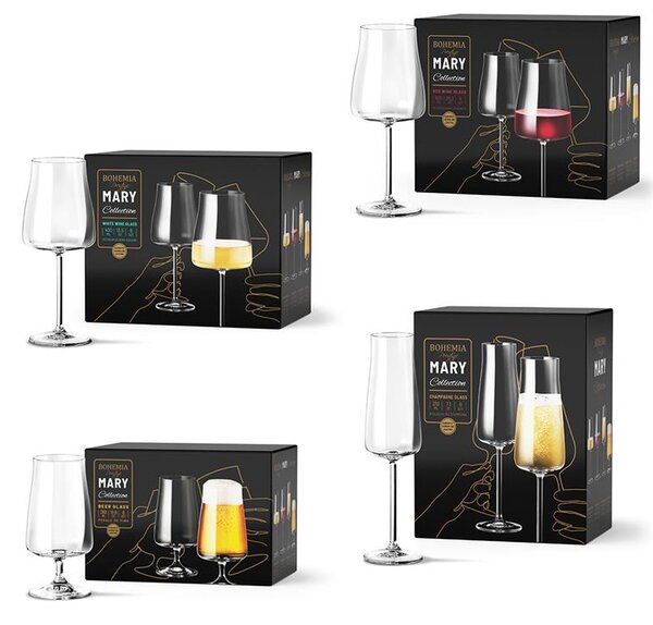 BOHEMIA PRESTIGE MARY SKLENICE NA ŠAMPAŇSKÉ 210ML SADA 6KS