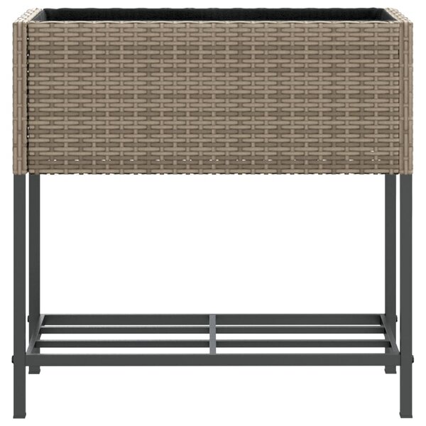 Zahradní truhlíky s policí 2 ks šedé 70 x 28 x 70 cm 3210512
