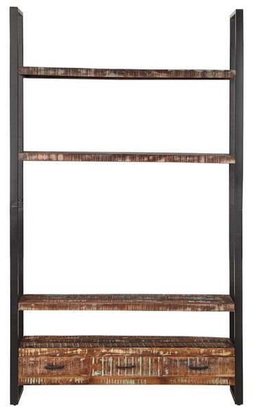 Regál na knihy 118 x 30 x 200 cm masivní recyklované dřevo 321054
