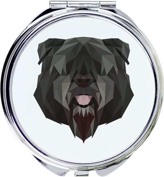 Flandrský ovčák, Bouvier des Flandres - Zrcadlo s fotografií a geometrickým vzorem od značky Art-Dog
