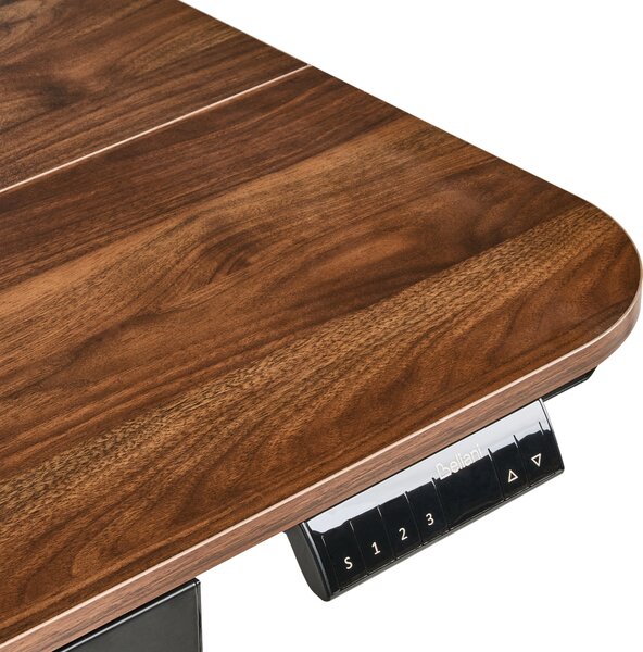 Elektricky výškově nastavitelný pracovní stůl WILBANKS Hnědá/Černá 120 cm 60 cm s USB portem