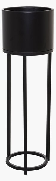 Květináč na vysokých nohách ELEVATE ROUND, ocel, výška 79 cm, černý mat, outlet