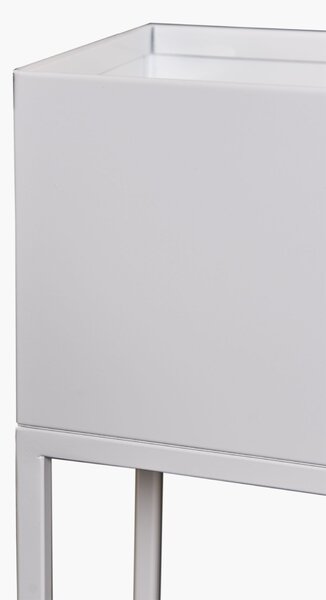 Květináč na vysokých nohách ELEVATE SQUARE, ocel, výška 79 cm, bílý mat