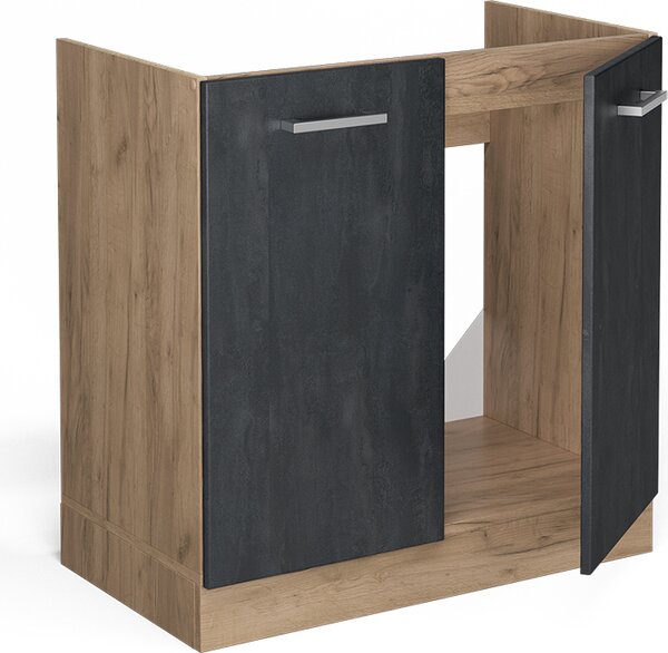 Skříňka pod dřez Vicco R-Line Černý beton 80 cm bez pracovní desky, Model 47519