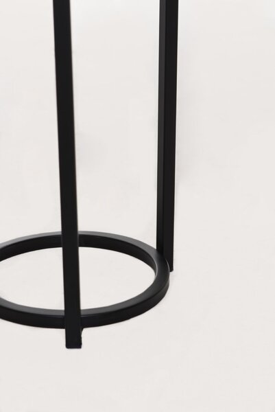 Květináč na vysokých nohách ELEVATE ROUND, ocel, výška 79 cm, černý mat, outlet