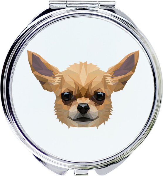 Chihuahua Kurzhaar – Zrcadlo od značky Art-Dog s fotografií a geometrickým vzorem