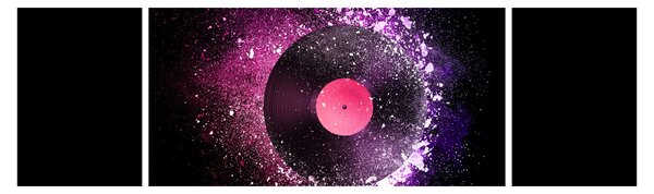 Obraz - Vinylová deska v růžovo-fialových (170x50 cm)