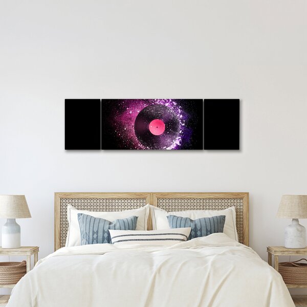 Obraz - Vinylová deska v růžovo-fialových (170x50 cm)