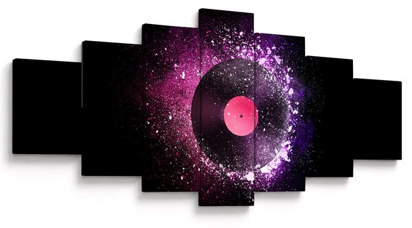 Obraz - Vinylová deska v růžovo-fialových (210x100 cm)