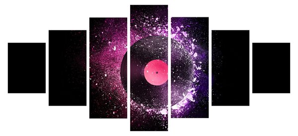 Obraz - Vinylová deska v růžovo-fialových (210x100 cm)