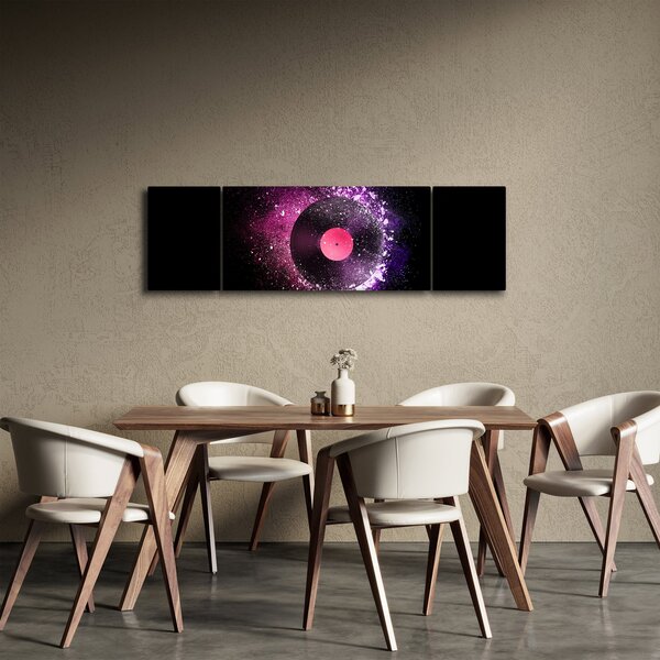 Obraz - Vinylová deska v růžovo-fialových (170x50 cm)