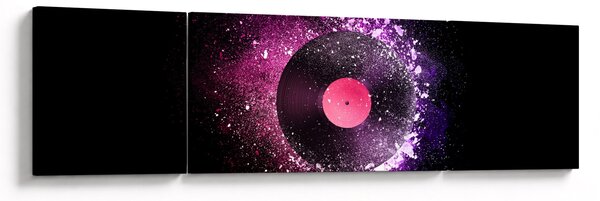 Obraz - Vinylová deska v růžovo-fialových (170x50 cm)