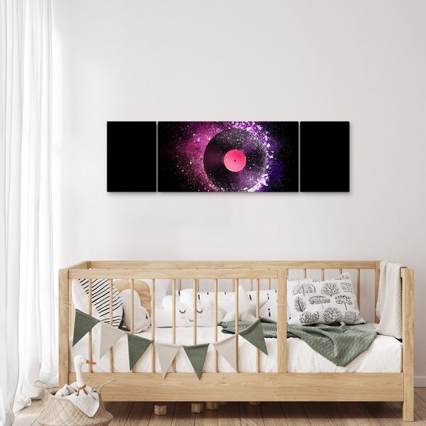 Obraz - Vinylová deska v růžovo-fialových (170x50 cm)