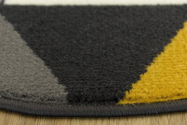 Kulatý koberec LUNA 502902/89925 šedý žlutý Rozměr: průměr 70 cm