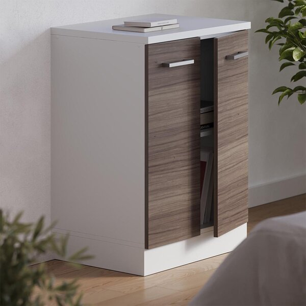 Kuchyňská skříňka pod šikmou střechu Vicco R-Line Ušlechtilá šedá 60 cm bez šikminy se 2 dveřmi, Model 61774