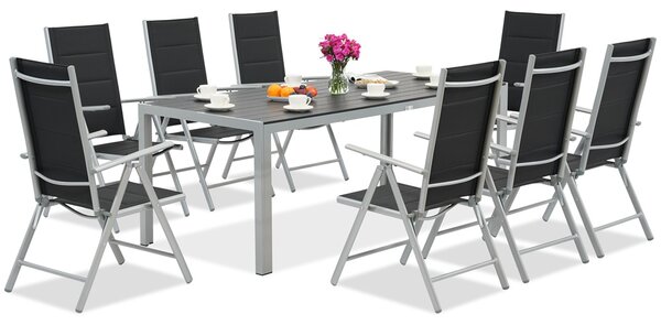 Zahradní hliníkový nábytek Garden Point s velkým stolem Polywood Verona pro 8 osob