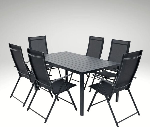 Vikio Zahradní set 150x90 pro 6 osob V136 černá