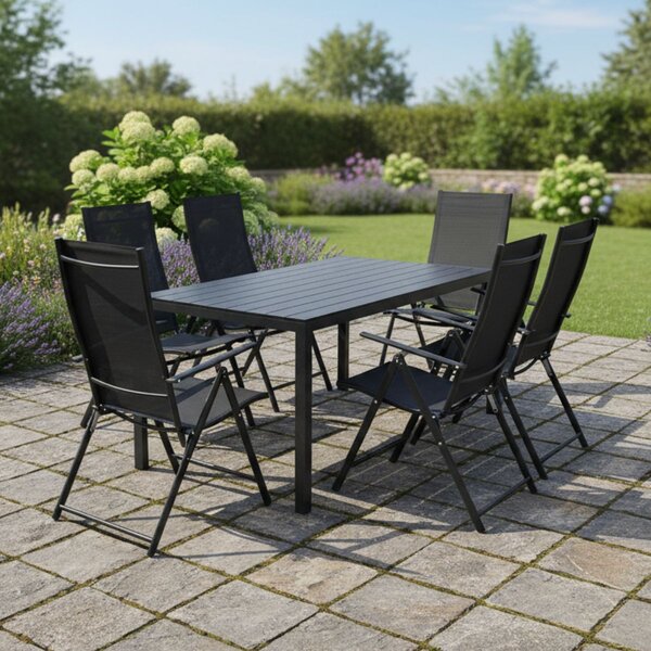 Vikio Zahradní set 150x90 pro 6 osob V136 černá