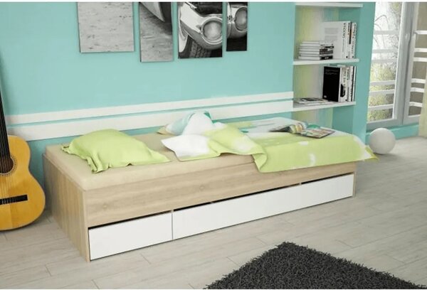 MATIASI POSTEL 90X200, DUB SONOMA/BIELA DOPREDAJ