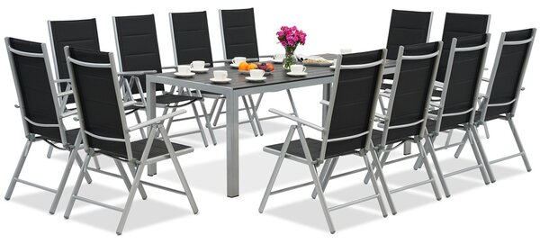 Zahradní hliníkový nábytek Garden Point s velkým stolem Polywood Verona pro 12 osob
