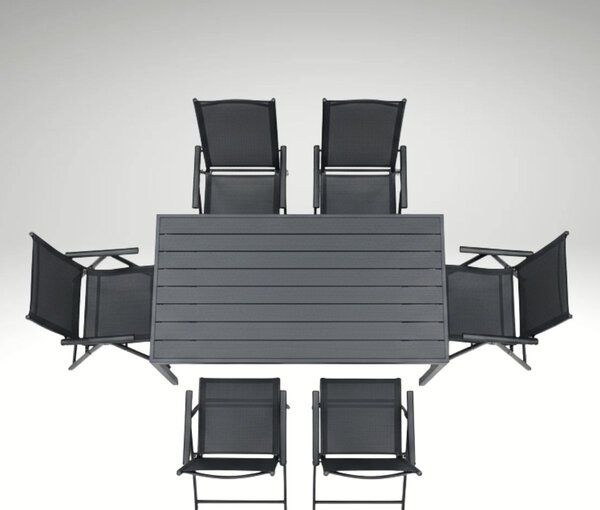 Vikio Zahradní set 150x90 pro 6 osob V136 černá