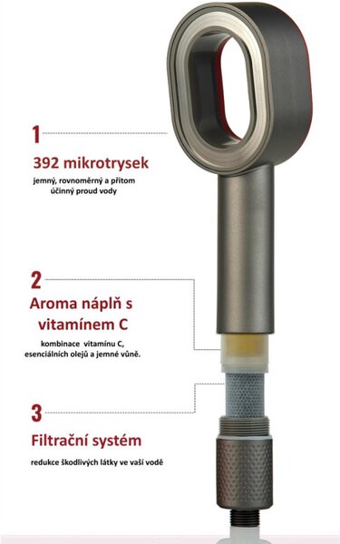 Filtrační sprchová hlavice černá GLOX SH002B