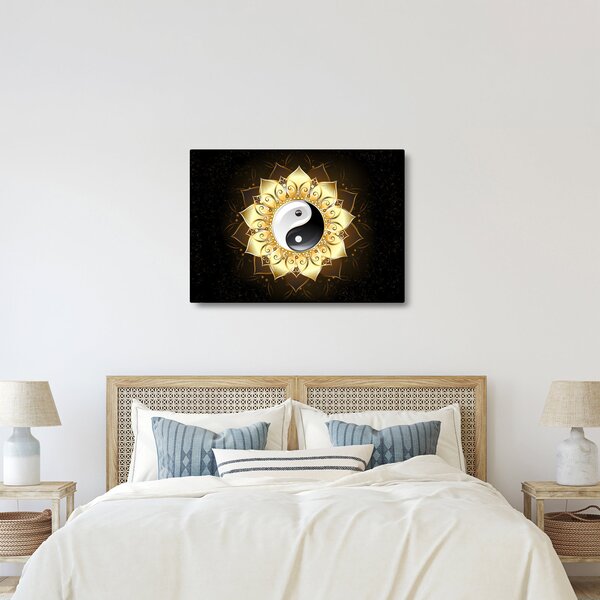 Obraz - Zlatý Yin-Yang (70x50 cm)