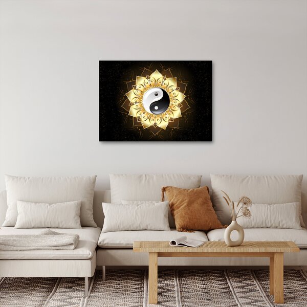 Obraz - Zlatý Yin-Yang (70x50 cm)