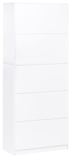 Knihovna s 5 policemi ZEHNA 197 cm Bílá