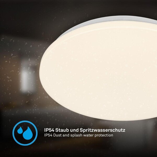 BRILONER Mojo stropní svítidlo pr.27 cm - 24W, 2600lm, LED, teplá bílá, IP54, bílé 3892016