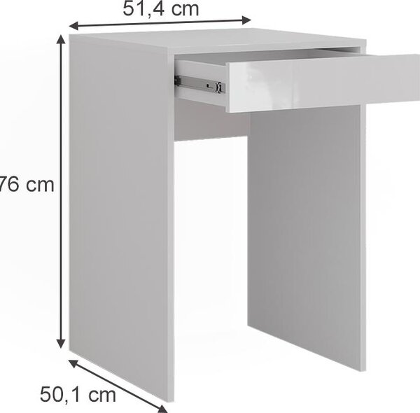 Toaletní stolek Vicco Sherry Bílá/bílý vysoký lesk 51.4 cm, Model 57675