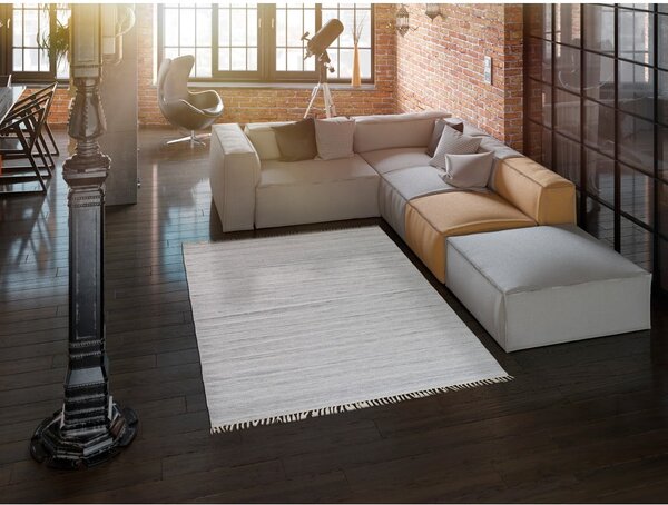Světle šedý venkovní koberec z recyklovaného plastu Universal Liso, 140 x 200 cm