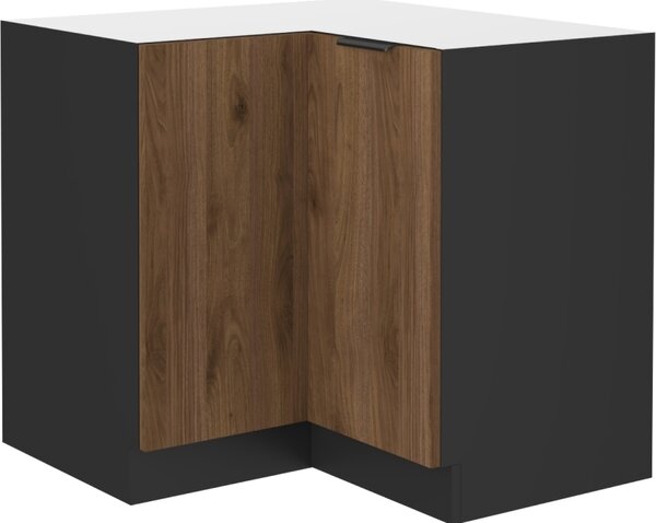 Kondela Dolní rohová kuchyňská skříňka Menzo 90x90 DN 2F BB - černá / ořech