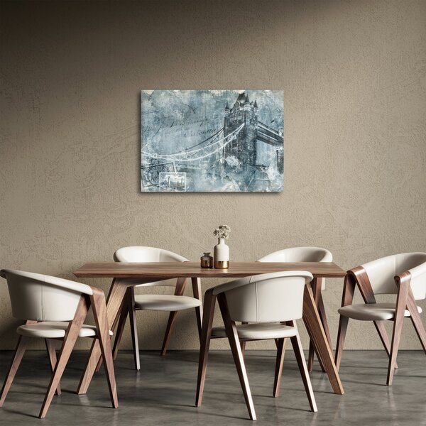 Obraz - Tower Bridge v chladných tónech (70x50 cm)