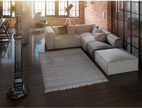 Tmavě šedý venkovní koberec z recyklovaného plastu Universal Liso, 160 x 230 cm