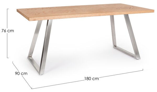 Bizzotto Jídelní stůl Dukat 180 x 90 cm se stříbrnou podnoží