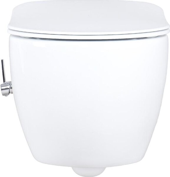 Creavit Design, závěsné WC, bílá barva, s funkcí bidetu/sprchového WC a integrovanou armaturou pro teplou/studenou vodu