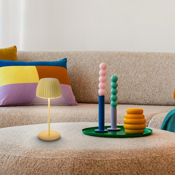 BRILONER Nabíjecí stolní lampa Riffle Mini - 20 cm, 1,5W, 150lm, bezdrátová, LED, stmívatelné, dotykový vypínač, zelená 7552019