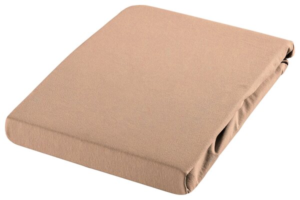 ELASTICKÉ PROSTĚRADLO, žerzej, hnědá, 90-100/200-220 cm Novel - Prostěradla, Online Only