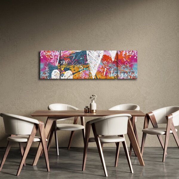Obraz - Srdce na abstraktním pozadí (170x50 cm)
