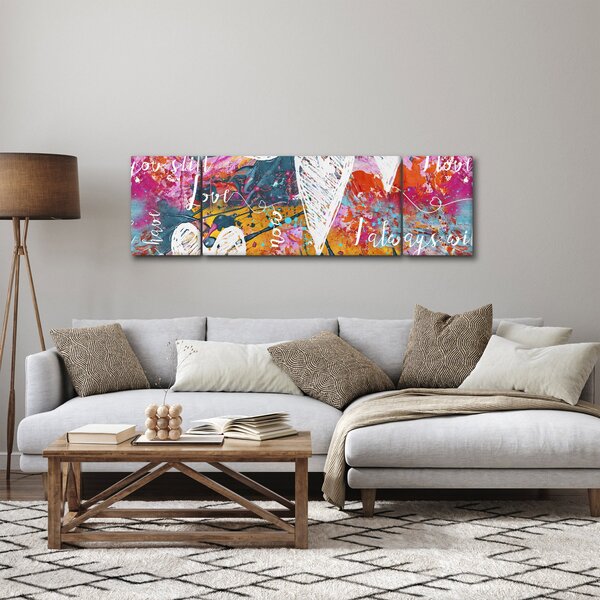 Obraz - Srdce na abstraktním pozadí (170x50 cm)