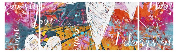 Obraz - Srdce na abstraktním pozadí (170x50 cm)