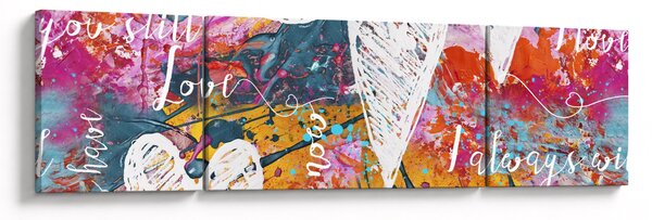 Obraz - Srdce na abstraktním pozadí (170x50 cm)