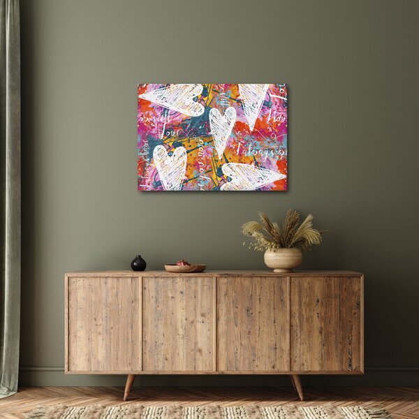 Obraz - Srdce na abstraktním pozadí (70x50 cm)