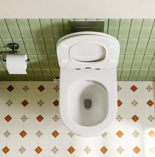 HOROW Taharet WC Včetně baterie a odnímatelného sedátka s měkkým zavíráním Sprchový klozet Závěsný klozet Klozet s funkcí bidetu Hygienický Bez obrouček 53×36×35 cm