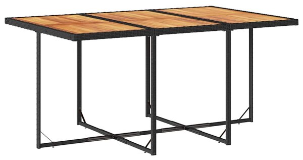 11dílný zahradní jídelní set s poduškami černý polyratan 3210795
