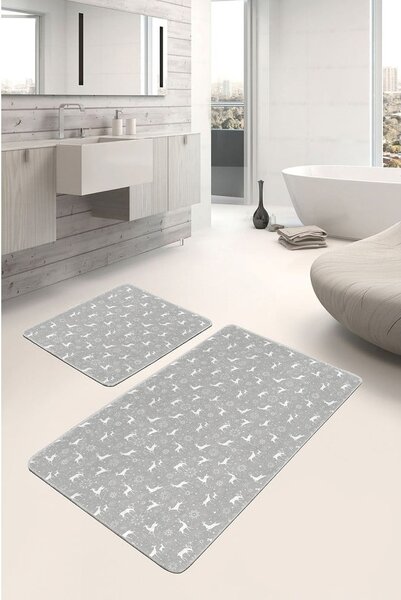 Šedé textilní koupelnové předložky v sadě 2 ks 60x100 cm – Mila Home