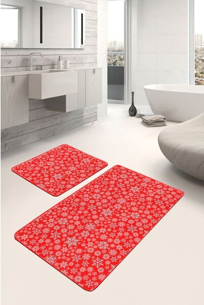 Červené textilní koupelnové předložky v sadě 2 ks 60x100 cm – Mila Home
