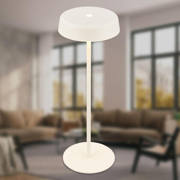 BRILONER Pala stolní lampička - 2W, 200lm, bezdrátová, LED, dotykový vypínač, stmívatelné, bílá 7668016